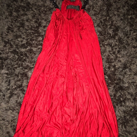 Yigal Azrouel flowy red and black chain top - Picture 2 of 3